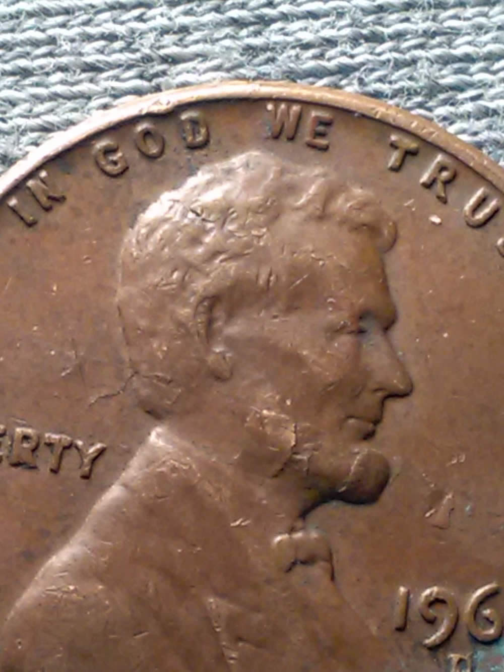 1960-D--LC-With-Lamination-Error-On-Neck,-Chin,-Head-And-In-Fields